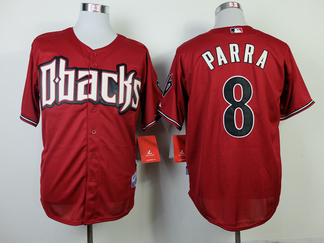 Men Arizona Diamondback 8 Parra Red MLB Jerseys